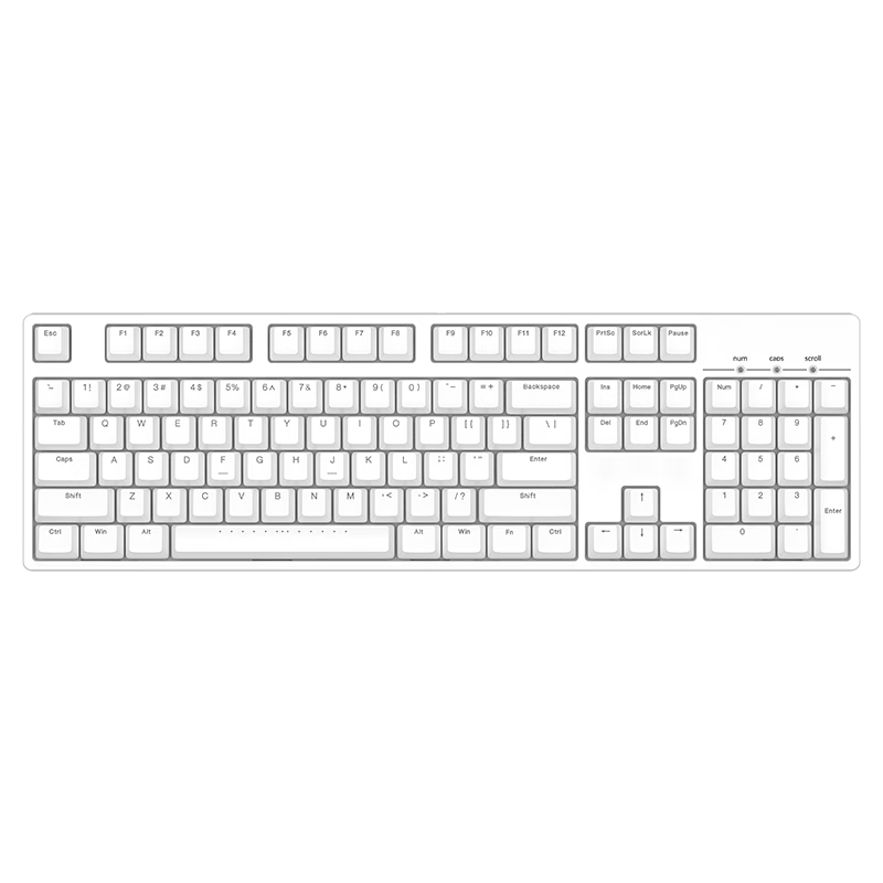 ikbc 粉色键盘机械键盘无线键盘C87C104樱桃键盘办公游戏cherry轴樱桃机械键盘pbt C104白色有线104键 红轴