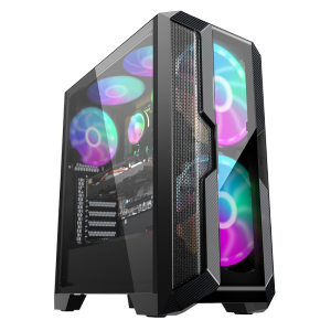 大水牛（BUBALUS）守护者X1 游戏电脑台式主机机箱(配3把RGB幻彩风扇/支持E-ATX主板/玻璃侧透/支持360水冷)