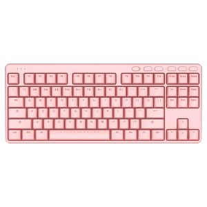 ikbc S200无线键盘机械键盘无线笔记本键盘87键蓝牙键盘粉色机械键盘办公矮轴PBT可选 S200粉色无线2.4G87键青轴