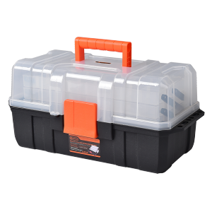 拓为（Tactix）美术工具箱 大号塑料透明收纳箱 积木零件整理手提箱工具分类画画320311