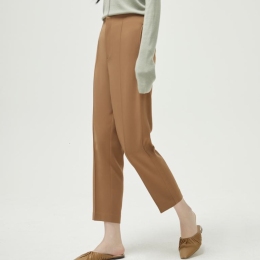 [2件3折价:120]MECITY女装冬季新款韩版时尚宽松ins纯色高腰锥形休闲长裤女