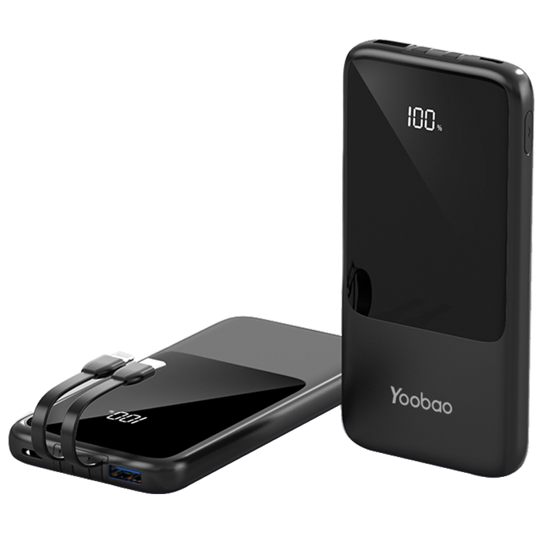 羽博（Yoobao） 充电宝自带线10000毫安时22.5W快充移动电源便携大容量适用于苹果华为手机 星空黑-快充版【10000mAh】