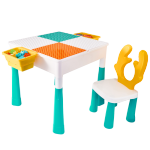 PLUS会员：AULDEY 奥迪双钻 宝宝玩具 积木桌套装 1桌+1椅+58轨道+150主题积木