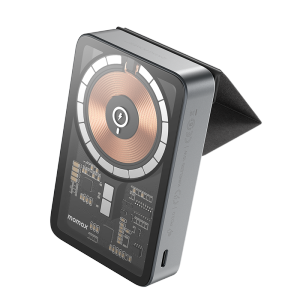 摩米士（MOMAX）透明磁吸式充电宝magsafe无线快充10000mAh苹果141312移动电源 【10000mAh】支架设计｜透明朋克风格