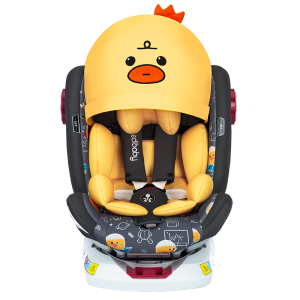 ledibaby儿童安全座椅0-4-12岁汽车婴儿宝宝可坐可躺360度旋转isofix接口 小秋卷