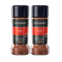 大卫杜夫（Davidoff） 黑咖啡100g 原装进口意式浓缩速溶纯苦咖啡粉 无蔗糖添加 Rich香浓*2瓶