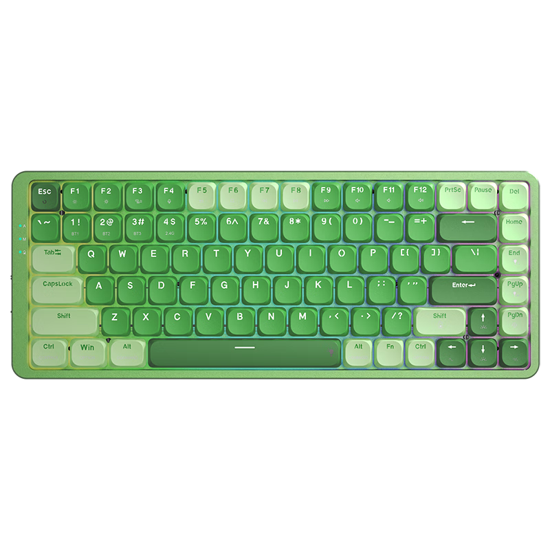 红龙（REDRAGON）TL84-B 矮轴机械键盘 84键电竞游戏键盘热插拔PBT办公键盘 深绿-红轴