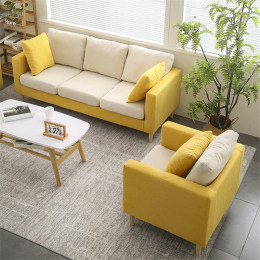 宇旗 现代布艺沙发小户型客厅整装家具组合双三人简约可拆洗
