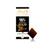 Lindt瑞士莲巧克力特醇排块90%可可黑巧100g进口零食生日礼物女伴手礼