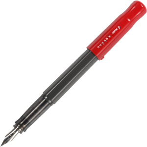百乐（PILOT）笑脸钢笔学生练字笔 配吸墨器 入门级书法笔 Kakuno FKA-1SR 红色碳黑杆 F尖