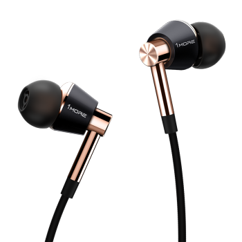 万魔（1MORE）耳机 入耳式 有线 三单元圈铁手机耳机 HiFi耳机Hi-Res E1001金色 适用于华为OPPO苹果