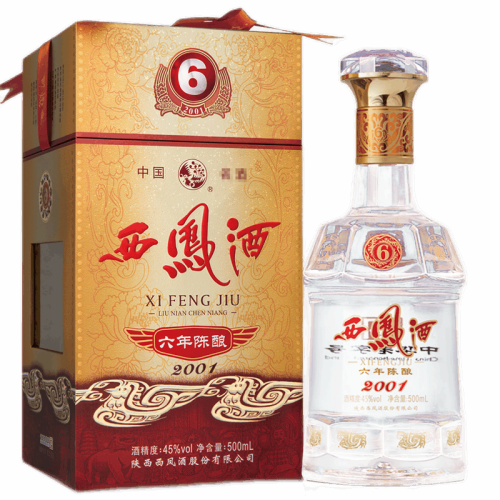 西凤白酒 西凤酒 六年 陈酿 45%vol 凤香型白酒 500ml 单瓶装多少钱