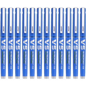 百乐（PILOT）BXC-V5直液式走珠笔大V5中性水笔签字笔 V5升级版可换墨胆  蓝色 0.5mm 12支装