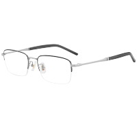 镜邦新款变灰色眼镜近视男大方框眼镜平光眼镜变色黑框眼镜可配近视片 18032枪色 配1.67防蓝光变色（变灰/变茶）