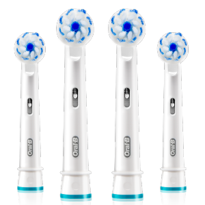 欧乐B电动牙刷头 成人超细毛柔护4支装 EB60-4 适配成人2D/3D全部型号圆头牙刷 标准型软毛智能牙刷刷头