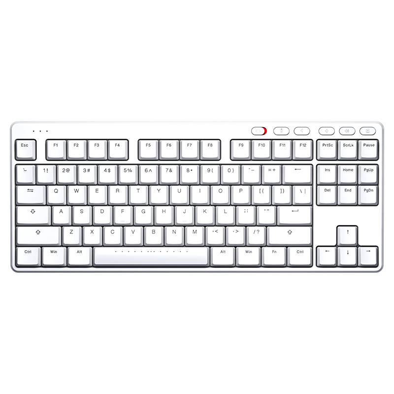 ikbc S200无线键盘机械键盘无线笔记本键盘87键蓝牙键盘粉色机械键盘办公矮轴PBT可选 S200白色无线2.4G87键红轴
