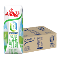 安佳（Anchor）脱脂 高钙纯牛奶 250ml*24整箱 新西兰原装进口草饲牛奶 0脂肪