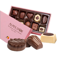 爱普诗（Alpes d'Or）比利时进口巧克力礼盒520情人节礼物 成毅代言 糖果10口味夹心 樱花粉10口味 礼盒装 125g