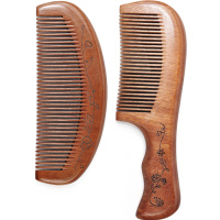 天然正品檀木梳子家用卷发桃木牛角梳脱发女士专用顺发静电脱发防