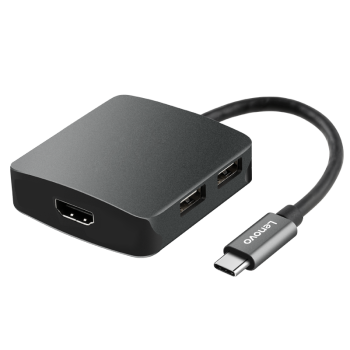 联想 Type-C扩展坞USB分线器USB转换器HDMI转接头USB-C转HDMI 4K投屏高清扩展PD快充通用小新拯救者华为小米