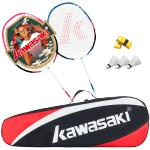 KAWASAKI 川崎 羽毛球对拍套装 KD-2 蓝绿色