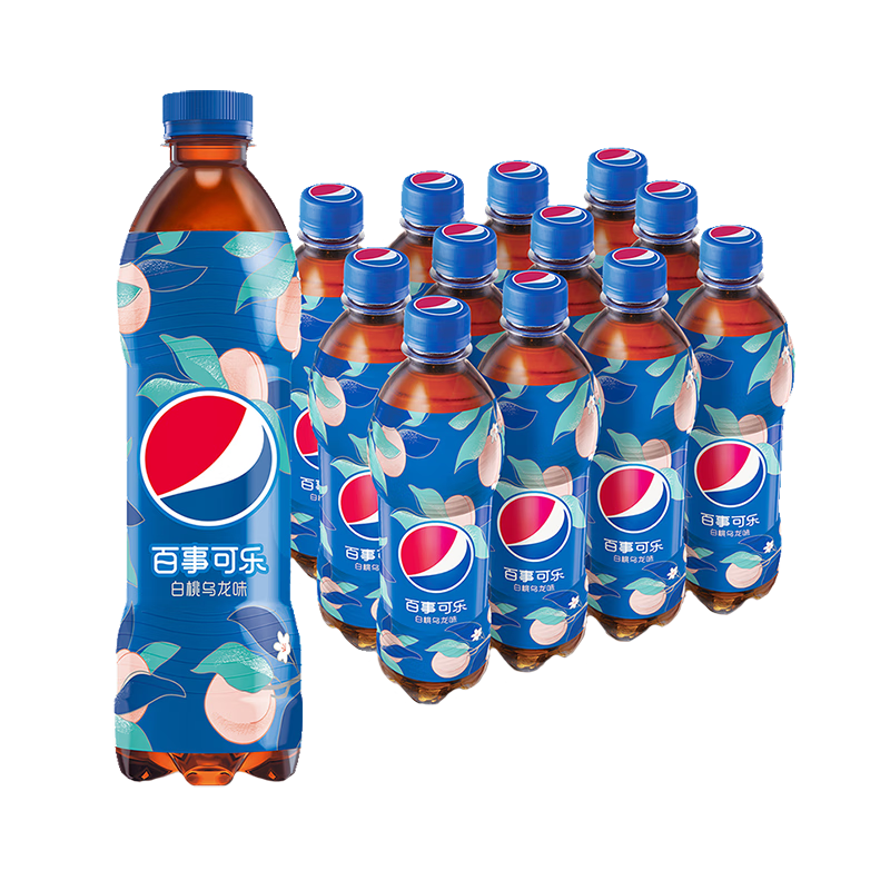 百事可乐pepsi太汽系列白桃乌龙味汽水碳酸饮料整箱500ml12瓶