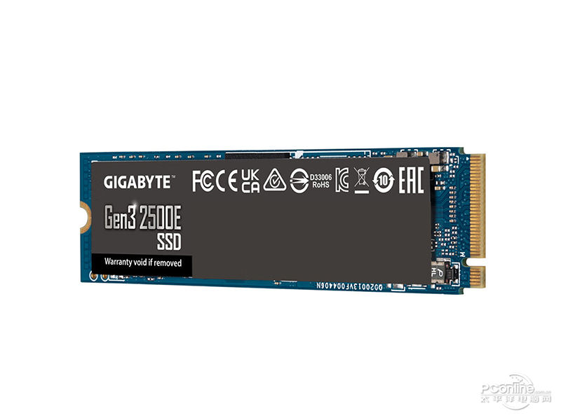 技嘉猛盘325E 500GB M.2 SSD45度正面