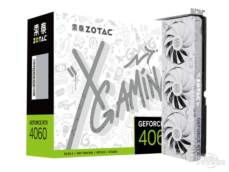 索泰GeForce RTX 4060-8GB X-GAMING OC 欧泊白