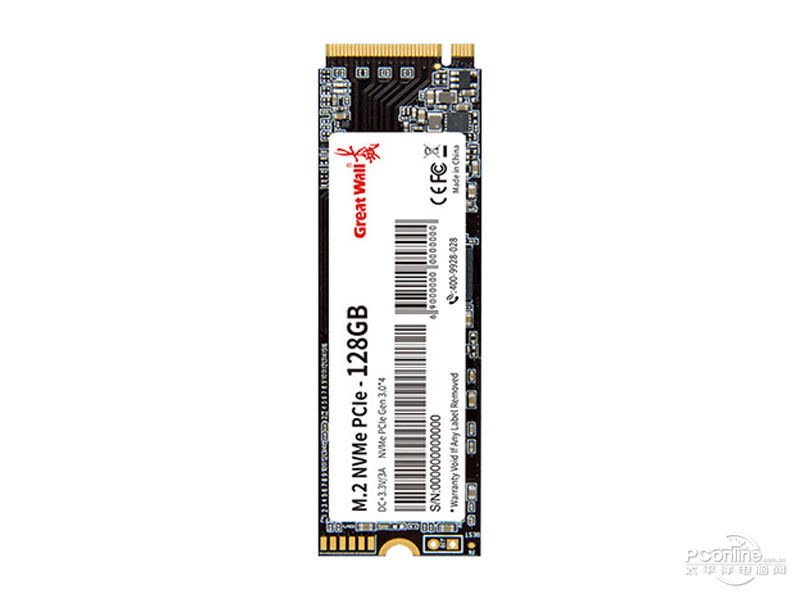 长城P300 128GB M.2 SSD 正面