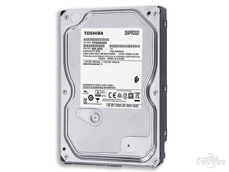 东芝监控级硬盘 2TB SATA 5400转 128M(DT02ABA200V)