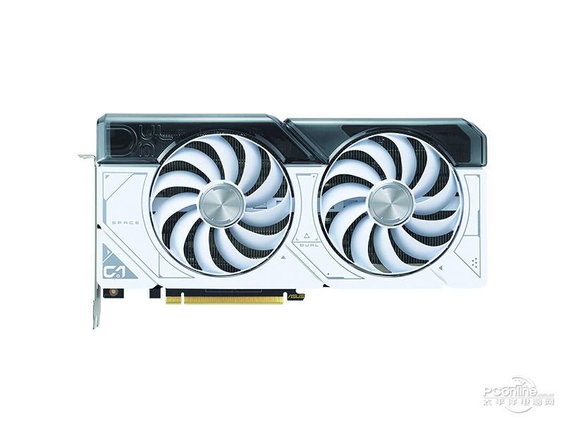 华硕DUAL GeForce RTX4070 SUPER O12G WHITE正面