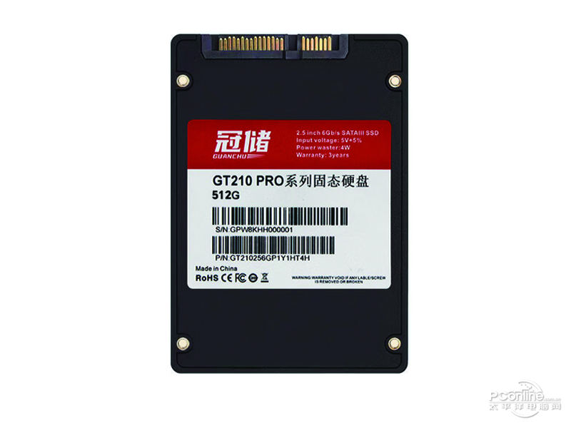 冠储GT210-PRO 512GB  SATA3.0 SSD 正面