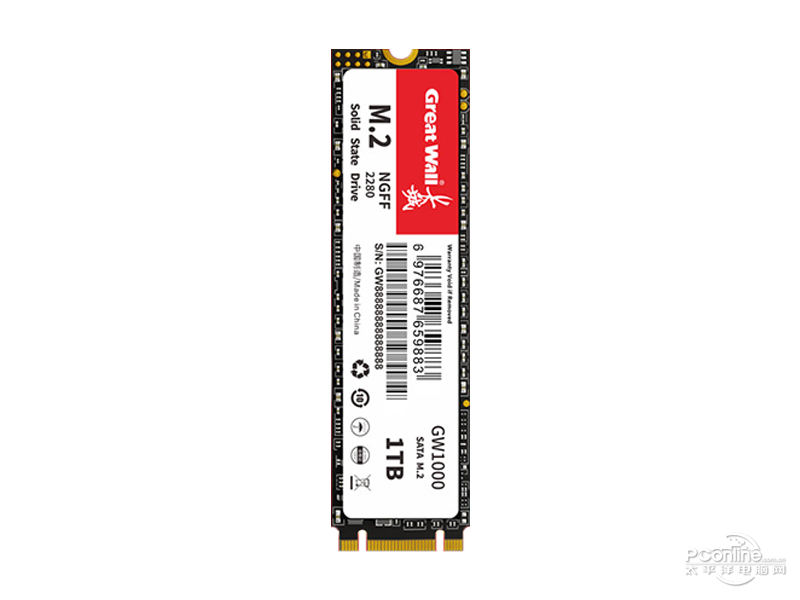 长城GW1000 1TB M.2 SSD 正面