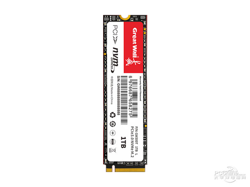 长城GW300T 1TB M.2 SSD正面