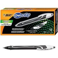 BIC Gel-ocity 速干凝胶笔,细笔尖(0.5 毫米) - 12 支黑色凝胶笔