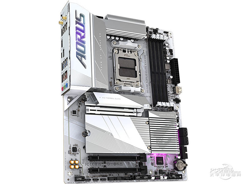 技嘉B650E AORUS ELITE X AX ICE45度正面