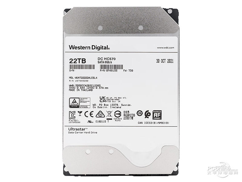 西部数据Ultrastar HC560 22TB 7200转 512MB SATA硬盘(WUH722222ALE6L4) 主图