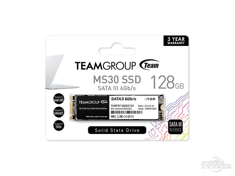 十铨科技MS30 128GB M.2 SSD