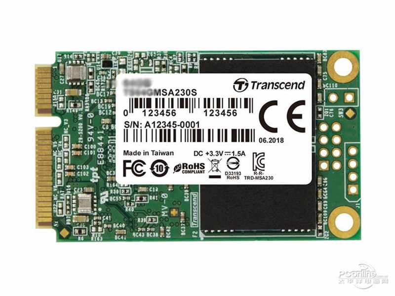 创见MSA230S 128GB mSATA SSD正面