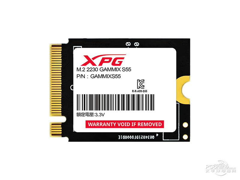 威刚XPG翼龙S55 2TB M.2 SSD 正面