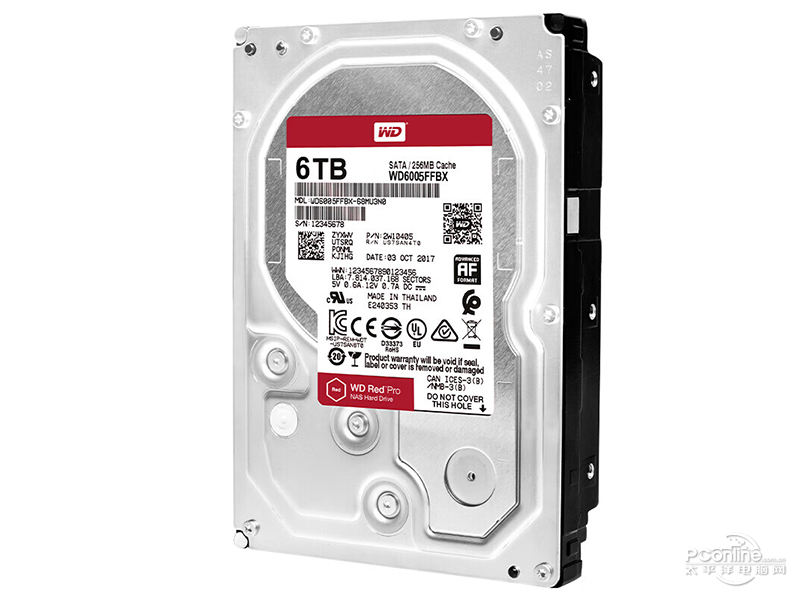 西部数据红盘Pro 6TB 7200转 256MB SATA硬盘(WD6005FFBX)