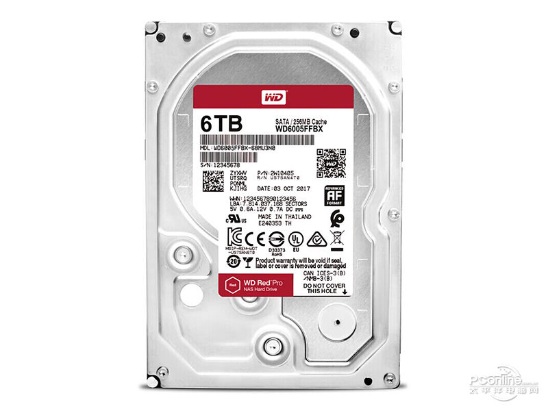 西部数据红盘Pro 6TB 7200转 256MB SATA硬盘(WD6005FFBX) 主图