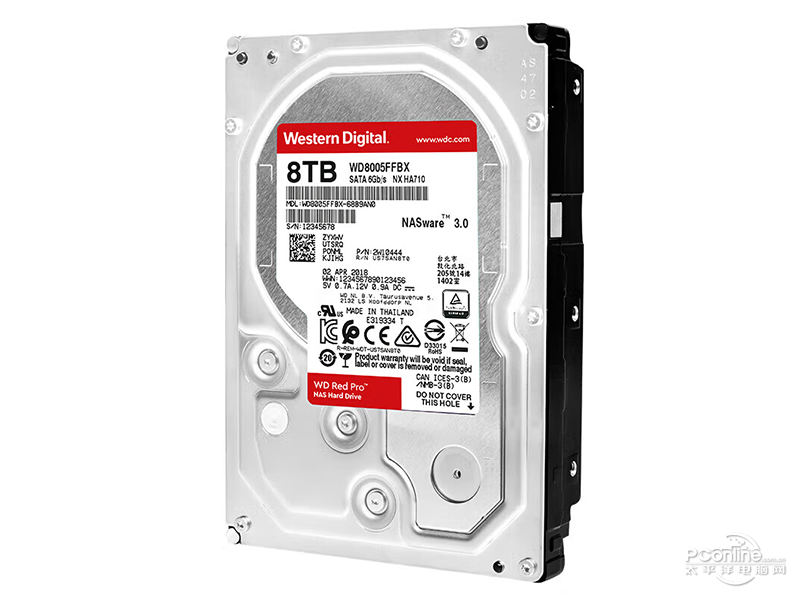 西部数据红盘Pro 8TB 7200转 256MB SATA硬盘(WD8005FFBX)