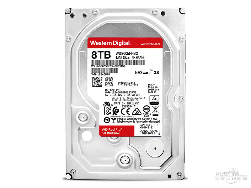 西部数据红盘Pro 8TB 7200转 256MB SATA硬盘(WD8005FFBX) 主图