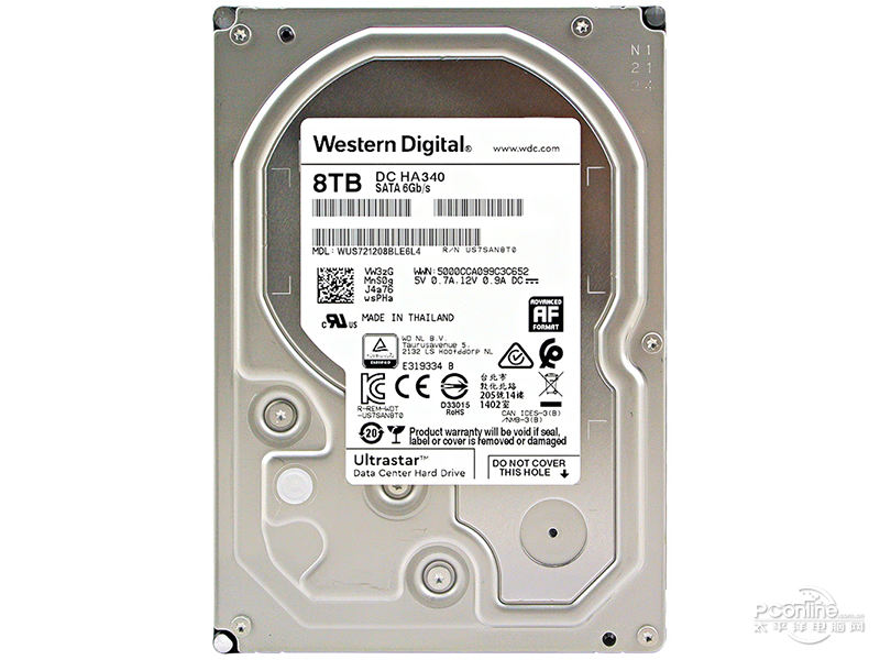 西部数据Ultrastar DC HA340 8TB 256M SATA 硬盘(WUS721208BLE6L4) 主图