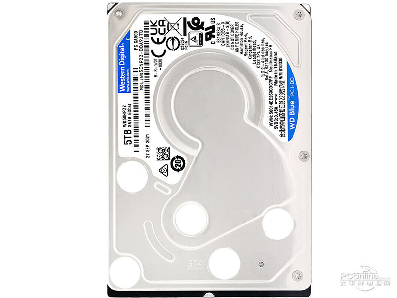 西部数据蓝盘 5TB 5400转 128MB SATA 笔记本硬盘(WD50NPZZ) 主图