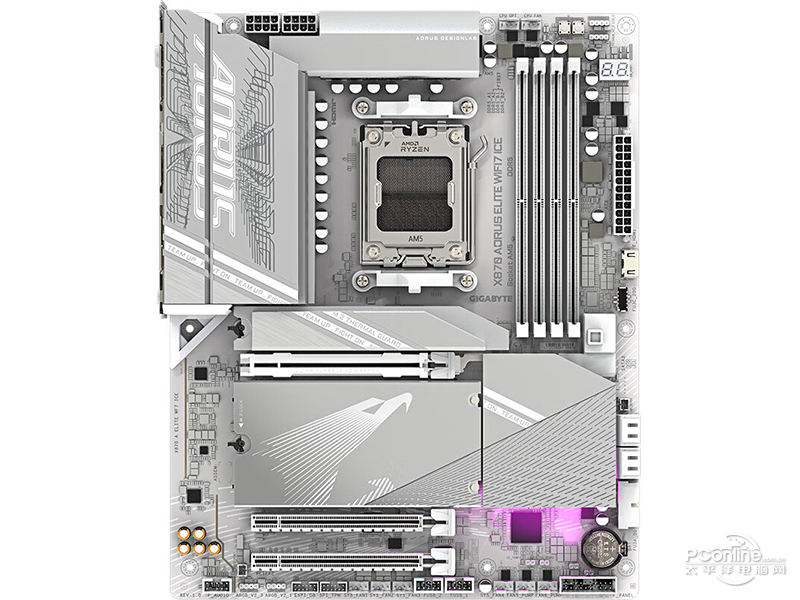 技嘉X870 AORUS ELITE WF7 ICE 正面