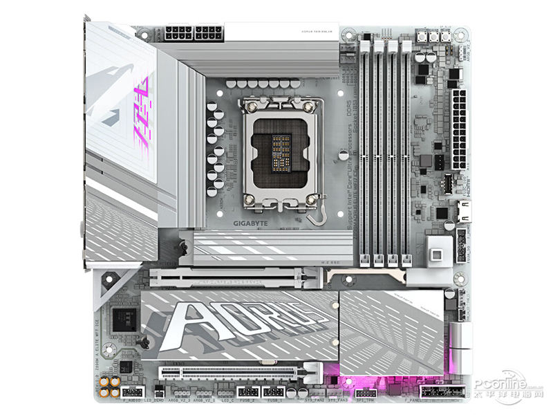 技嘉Z890M AORUS ELITE WF7 ICE 正面