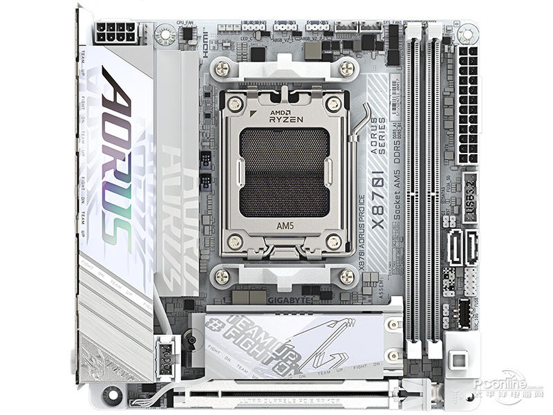 技嘉X870I AORUS PRO ICE 正面